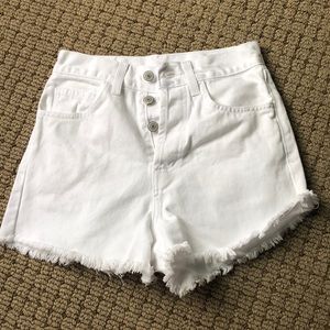Brandy Melville white denim shorts